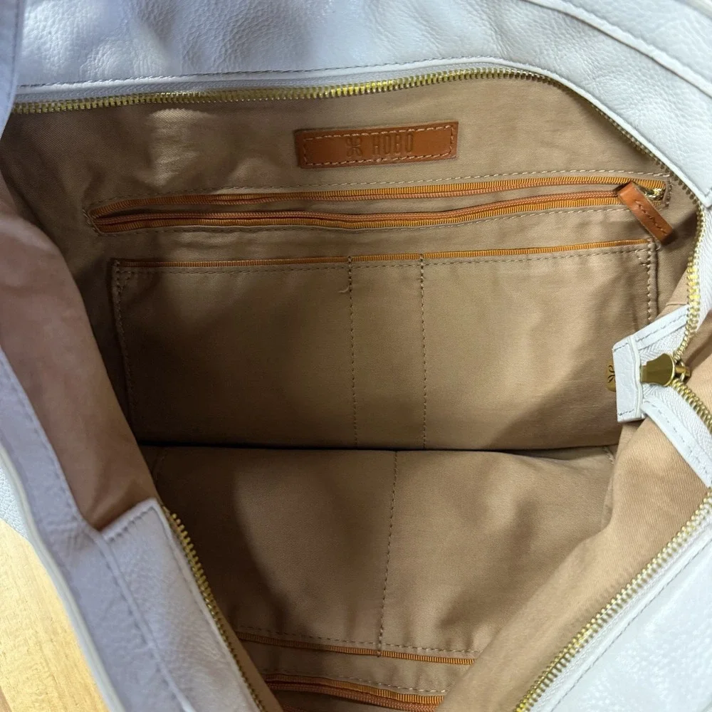 Hobo International Leather Handbag Shoulder Bag Tote Bag White